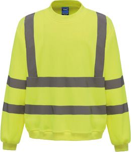 Yoko YHVJ510 - Hi-Vis crew neck Sweatshirt Bezpieczna żółć 