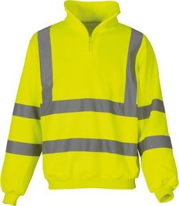 Yoko YHVK06 - Hi-Vis Zip Neck Sweatshirt Bezpieczna żółć 