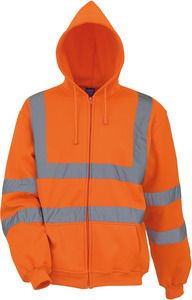 Yoko YHVK07 - Full Zip Hooded Sweatshirt Bezpieczny pomarańcz