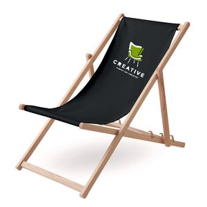 GiftRetail MO6503 - HONOPU Drewniane krzesło plażowe Czarny