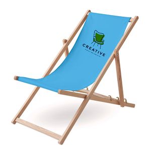 GiftRetail MO6503 - HONOPU Drewniane krzesło plażowe Turkusowy