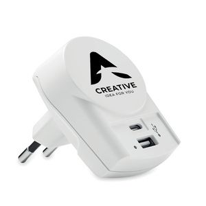 Skross MO6883 - EURO USB CHARGER A/C Ładowarka Euro USB (AC) Biały