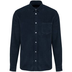 Kariban K599 - Men's long-sleeved corduroy shirt Washed dark navy