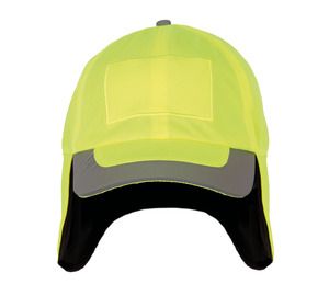 K-up KP214 - Winter cap with patch Fluorescencyjny żółty