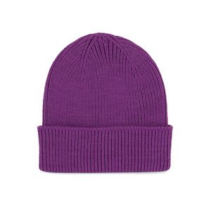 K-up KP950 - Ribbed beanie with turn-up Fiolet