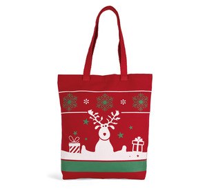 Kimood KI0733 - Shopping bag with Christmas patterns Wiśniowo-czerwony