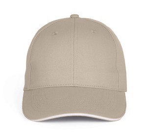 K-up KP196 - 6-panel cap with sandwich peak Szaro/biały