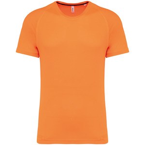 Proact PA4012 - Męska sportowa koszulka z okrągłym dekoltem z recyklingu Fluorescencyjny pomarańcz