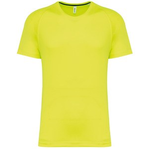 Proact PA4012 - Męska sportowa koszulka z okrągłym dekoltem z recyklingu Fluorescencyjny żółty