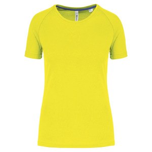 Proact PA4013 - Damska sportowa koszulka z okrągłym dekoltem z recyklingu Fluorescencyjny żółty