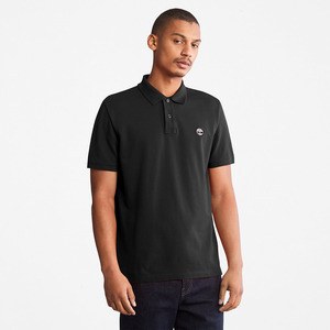 Timberland TB0A26N4 - Millers River short-sleeved organic cotton piqué polo shirt Black