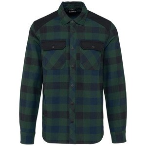 WK. Designed To Work WK520 - Men’s checked shirt with pockets Forest Green / Navy Checked / Black