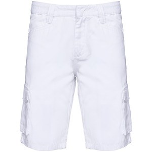 WK. Designed To Work WK713 - Men's eco-friendly multipocket bermuda shorts Biały