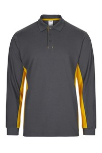 Velilla 105514 - LS TWO-TONE POLO Grey/Yellow