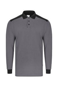 Velilla 105529S - BICOLOR LONG SLEEVE STRETCH POLO Szaro/czarny