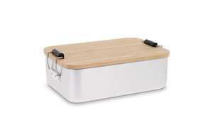 TopEarth LT90456 - Aluminiowy lunchbox z bambusową pokrywką