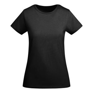 Roly CA6699 - BREDA WOMAN Dopasowana koszulka z krótkim rękawem dla kobiet Czarny