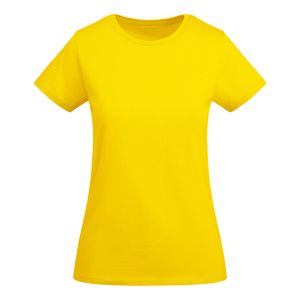 Roly CA6699 - BREDA WOMAN Dopasowana koszulka z krótkim rękawem dla kobiet Żółty
