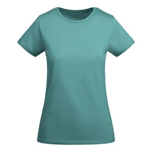 Roly CA6699 - BREDA WOMAN Dopasowana koszulka z krótkim rękawem dla kobiet Przykurzony niebieski