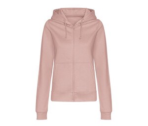AWDIS JH050F - Full zip hoodie Przykurzony róż