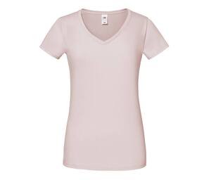 FRUIT OF THE LOOM SC155 - T-shirt femme col V Pudrowy róż