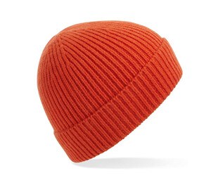 BEECHFIELD BF380 - Ribbed knitted hat Ognista czerwień