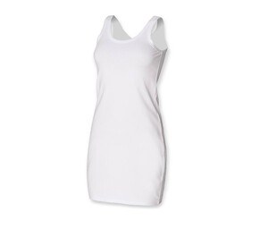 SF Women SK104 - WOMEN’S STRETCH VEST DRESS Biały