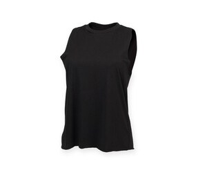 SF Women SK232 - WOMEN’S HIGH NECK SLASH ARMHOLE VEST Black