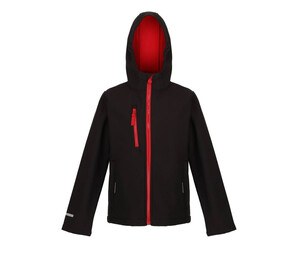 REGATTA RGA735 - Kids' Softshell jacket Czarny/klasyczna czerwień