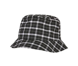 FLEXFIT F5003C - CHECK BUCKET HAT Czarno/szary