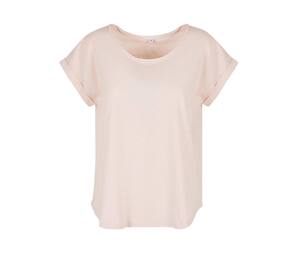 Build Your Brand BY036 - T-shirt damski z długim tyłem Różowy