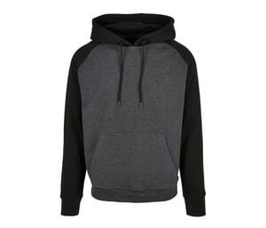 BUILD YOUR BRAND BYB005 - BASIC RAGLAN HOODY Węgiel drzewny/ czarny