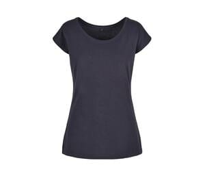 BUILD YOUR BRAND BYB013 - LADIES WIDE NECK TEE Granatowy