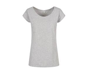 BUILD YOUR BRAND BYB013 - LADIES WIDE NECK TEE Szary wrzos