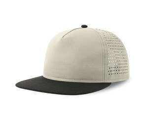 ATLANTIS HEADWEAR AT247 - Flat visor cap made of recycled polyester Jasnoszary/czarny