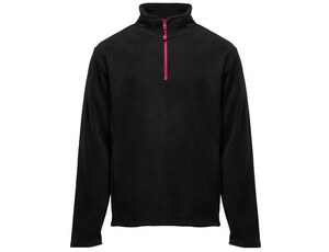 BLACK&MATCH BM505 - 1/4 zip fleece jacket Czarno/Czerwony