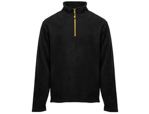 BLACK&MATCH BM505 - 1/4 zip fleece jacket Czarno/złoty