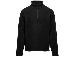 BLACK&MATCH BM505 - 1/4 zip fleece jacket Czarno/Jasnozielony
