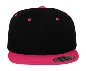 Classics 6089MT - Dwukolorowa czapka z płaskim daszkiem Black/Neon Pink