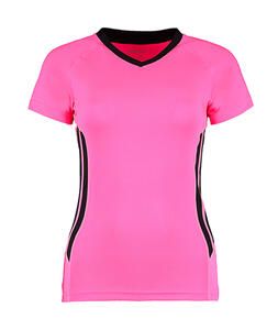 Gamegear KK940 - Damski T-shirt treningowy Cooltex® Regular Fit Fluorescencyjny Różowy/ Czarny