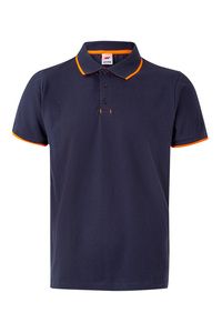 Velilla 105505 - SS TWO-TONE POLO NAVY BLUE/HI-VIS ORANGE