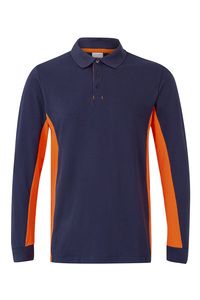 Velilla 105514 - LS TWO-TONE POLO NAVY BLUE/ORANGE