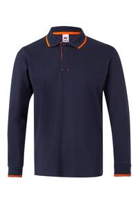 Velilla 105515 - LS TWO-TONE POLO NAVY BLUE/HI-VIS ORANGE