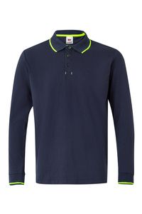 Velilla 105515 - LS TWO-TONE POLO NAVY BLUE/HI-VIS YELLOW