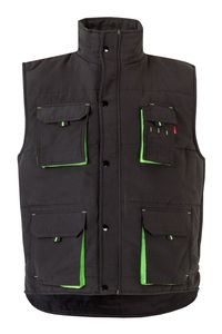 Velilla 205902 - TWO-TONE PADDED VEST Czarny/ Limonkowy