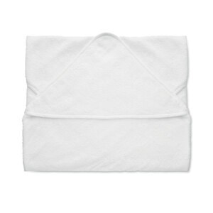GiftRetail MO2253 - HUGME Dziecięcy ręcznik z kapturem Biały