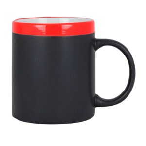 EgotierPro 28199 - Kubek ceramiczny 300 ml z kredą SLATE Czerwony