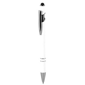 EgotierPro 37513RE - Długopis z recyklingowanego aluminium z wskaźnikiem EVEN Biały