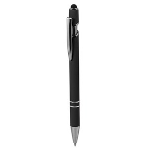 EgotierPro 37513RE - Długopis z recyklingowanego aluminium z wskaźnikiem EVEN Czarny