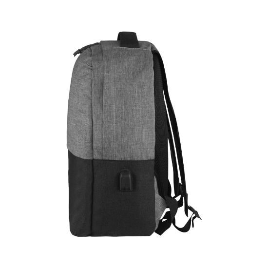 EgotierPro 39056 - Plecak Jeansowy z Poliestru z USB CAMPUS